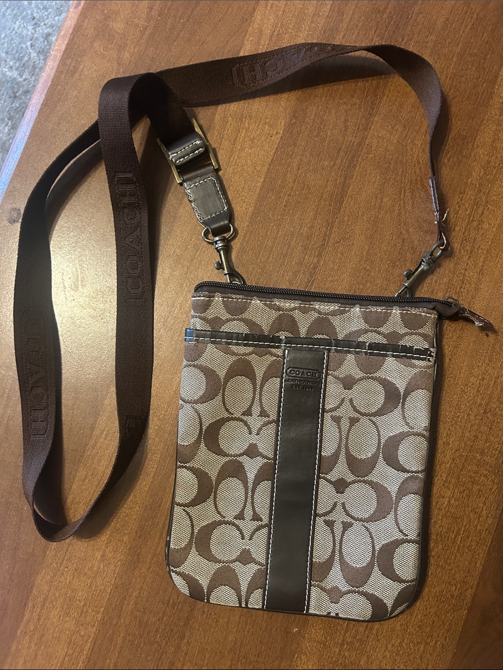 Coach Brown Signature Crossbody Bag